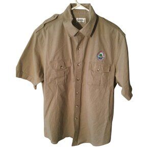 Rare Gadol Little Palm Island X The keys Men's XL Xtra Large Khaki Fishing Shirt